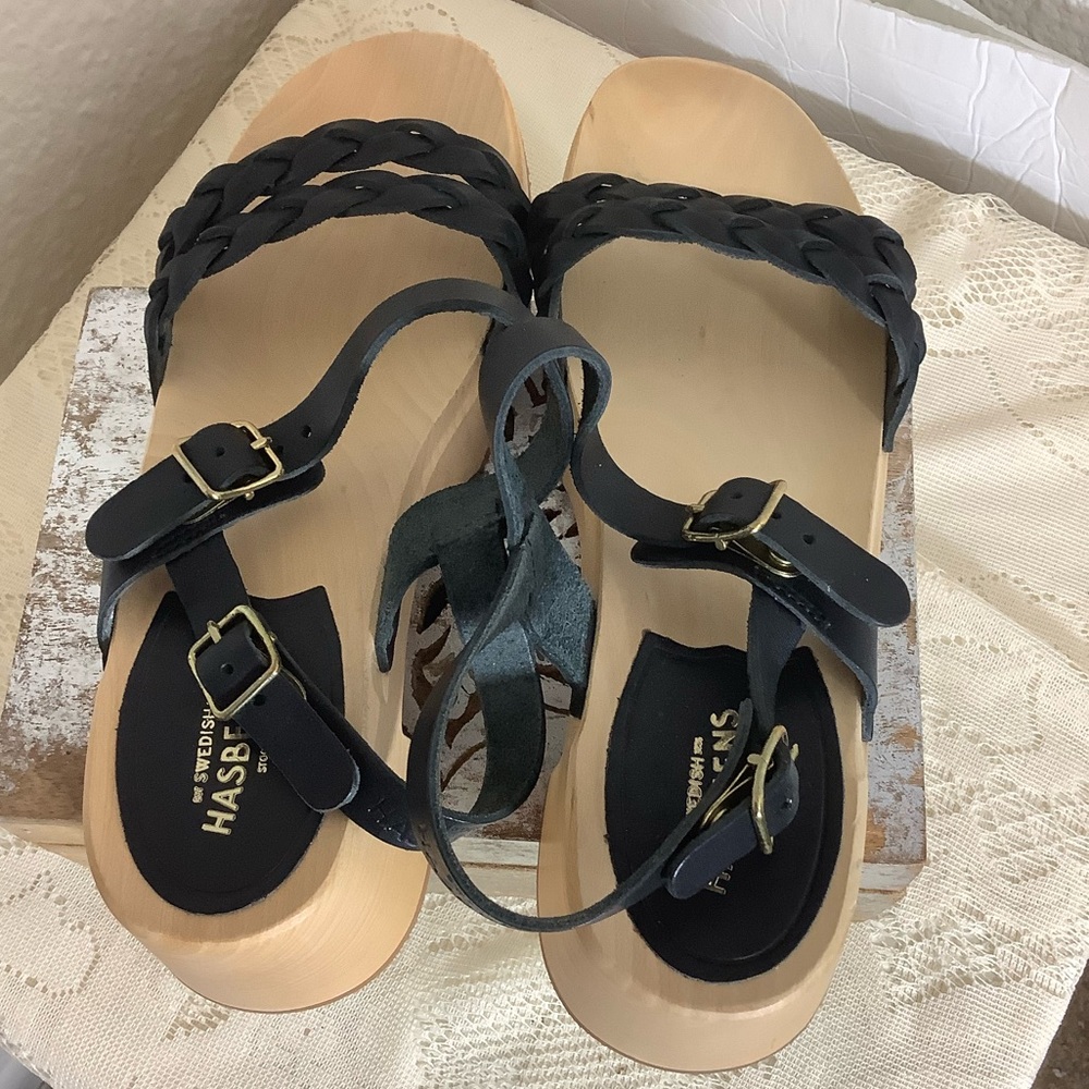 NIB Swedish Hasbeens Tanja strappy sandal Sz 9 / 39 New - Picture 9 of 14
